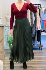 Satin Pleated Skirt
