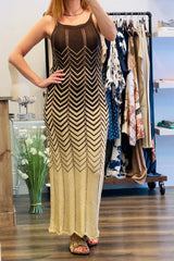 Lurex Maxi Crochet Dress