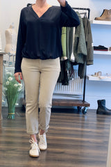 Satin V Neckline Top