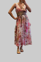 Ruffle V Neck Dress