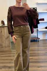 Lace Sleeve Knit