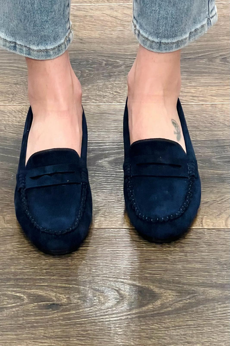 Suede Slip On Loafers