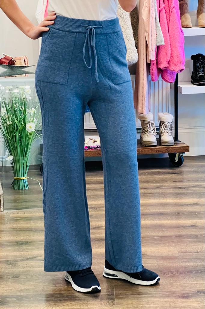 Wide Leg Cable Knit Jogger
