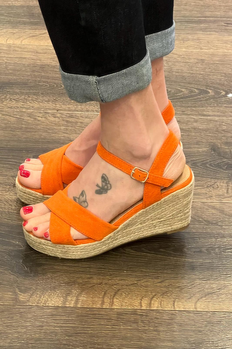 Faux Suede Rope Wedge
