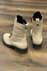 Caprice Leather Combat Boot