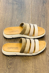 Caprice Leather Slip on Slides
