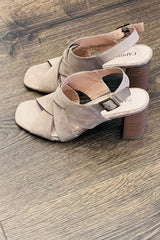 Caprice Block Heel Leather Sandal