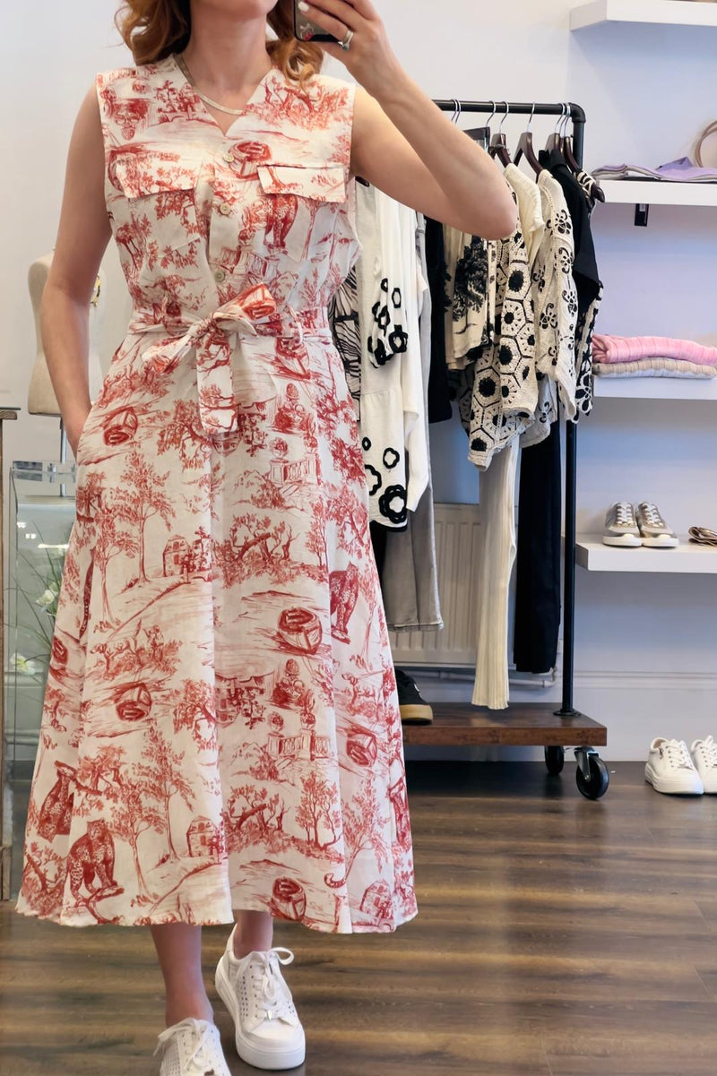 Linen Toile Pocket Dress