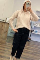 Textured Zip Up Cardigan