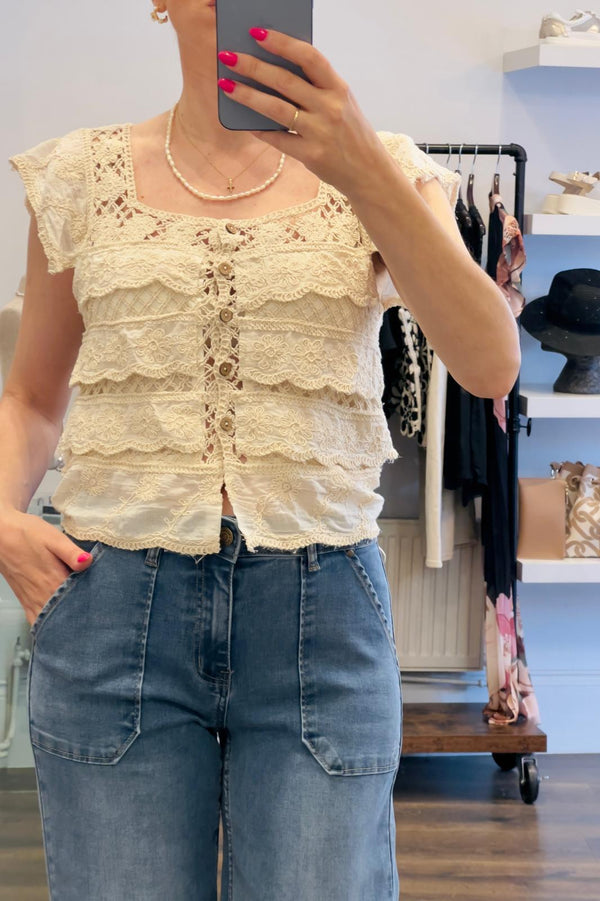 Crochet Layer Button Top