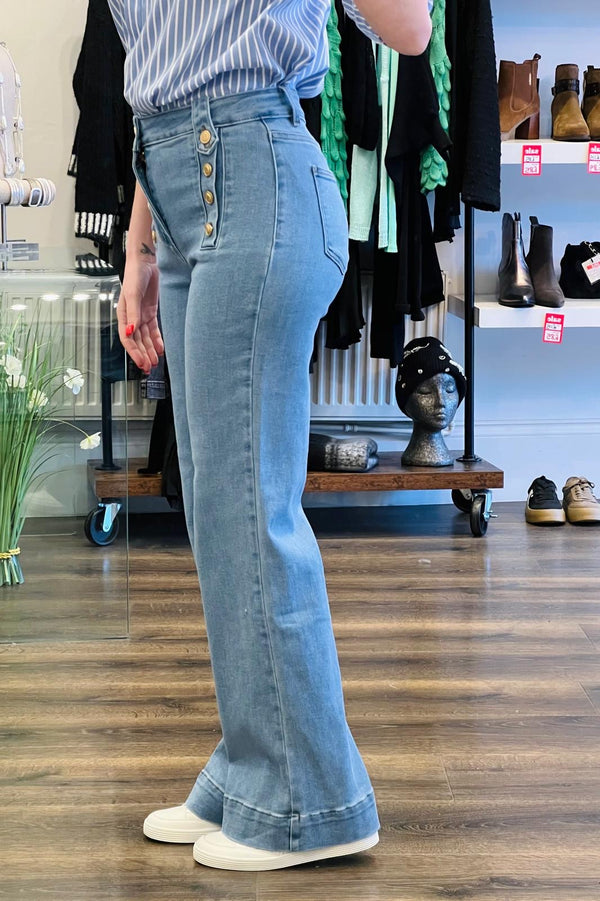 Gold Buttons Jeans