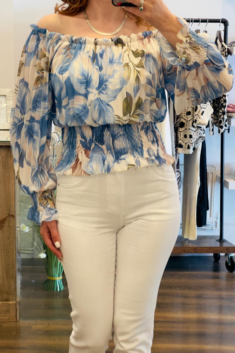 Bardot Floral Top