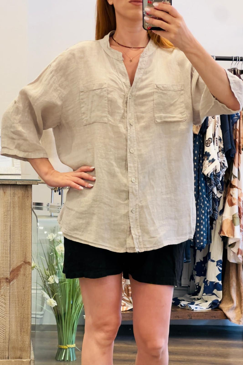 Linen Crochet Shirt