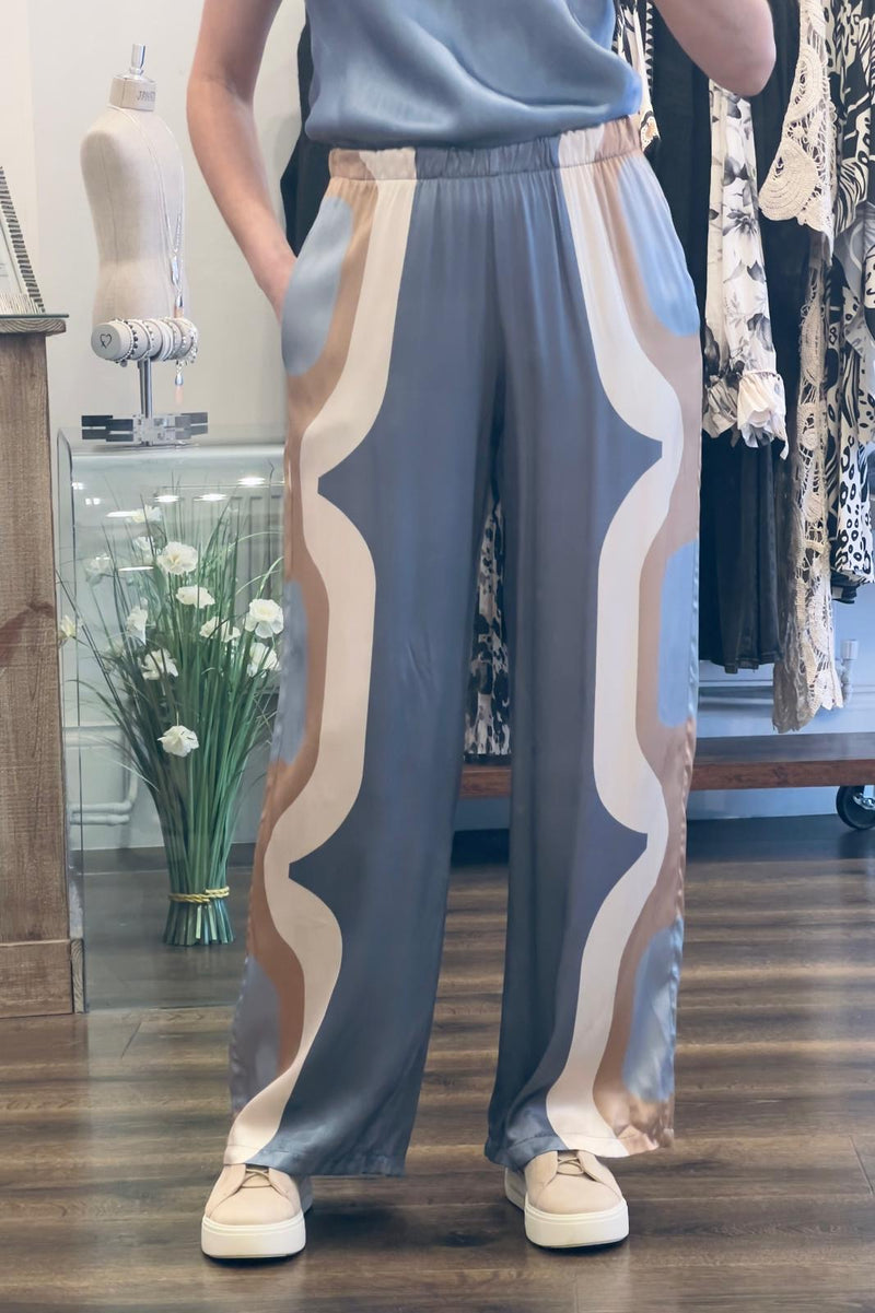 Geometric Satin Trousers