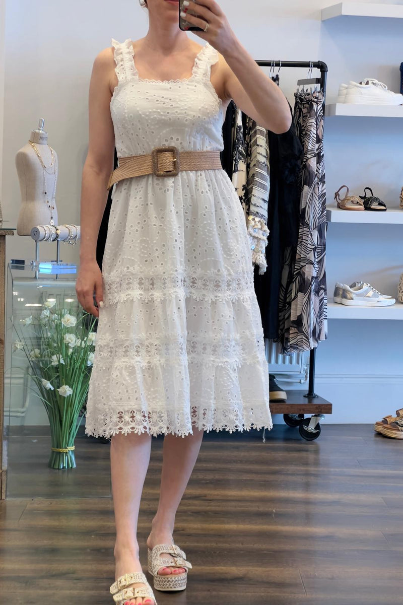 Cotton Anglais Strappy Dress