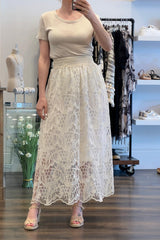 Scalloped Lace Maxi Skirt