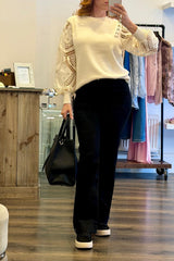 Lace Sleeve Knit