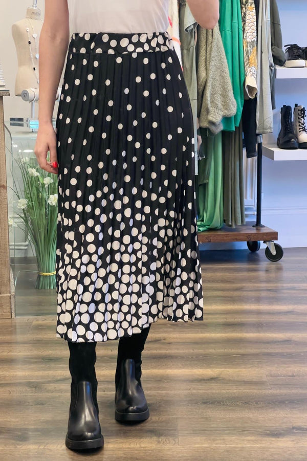 Polka Dot Satin Skirt