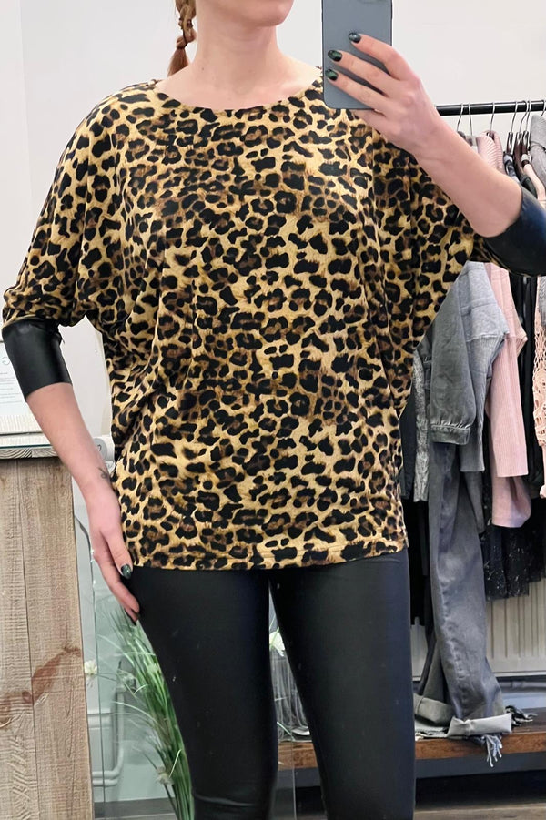 Batwing Leopard Print Top