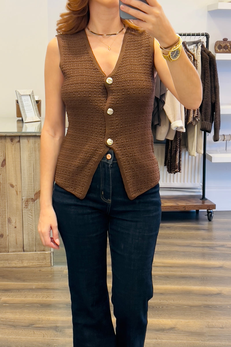 Textured Knit Waistcoat
