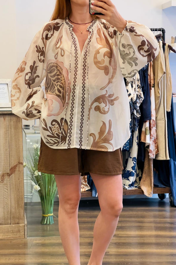 Ballon Sleeve Blouse
