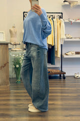 Laulia Barrel Leg Denim Jeans