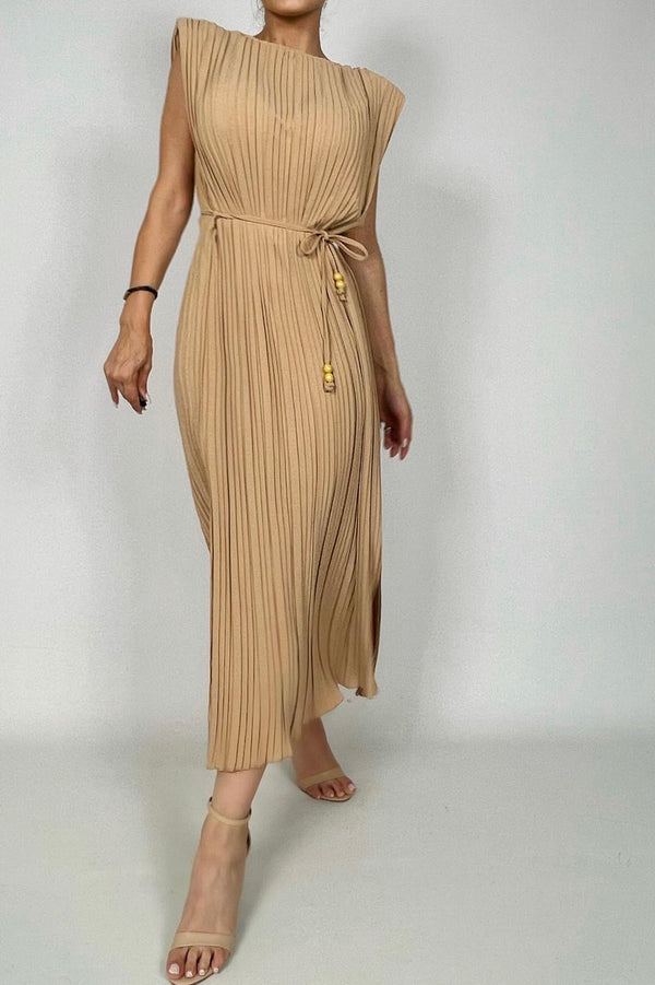 Split Pleated Dress