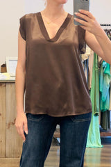 Satin V Neckline Top