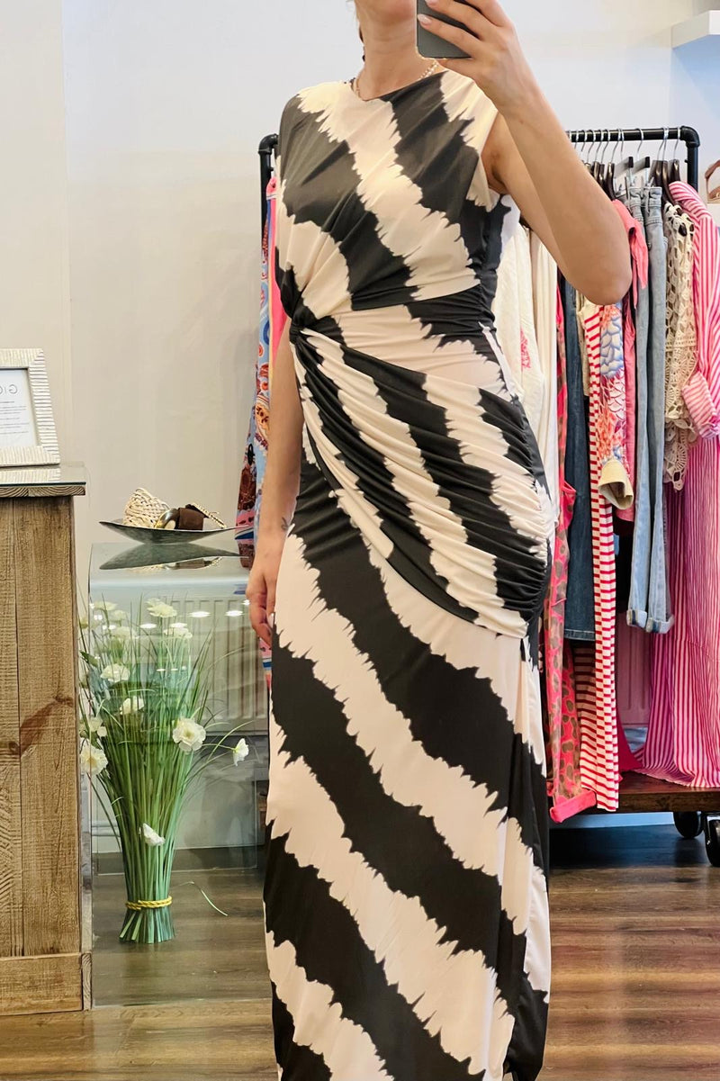 Drape Print Dress