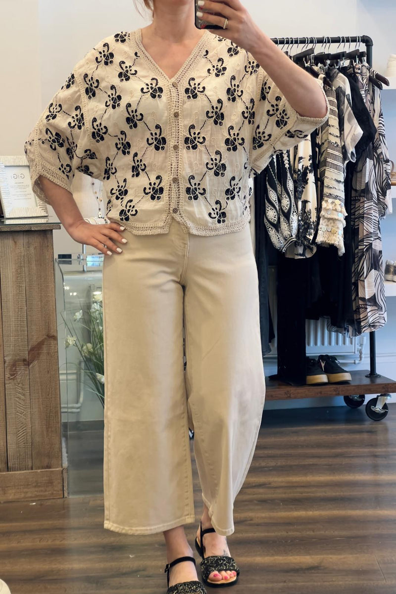 Toxik 3 Belted Cropped Wide Leg Jean
