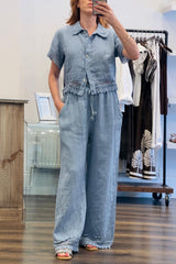 Linen Crochet Trousers