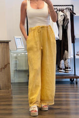 Linen Crochet Trousers