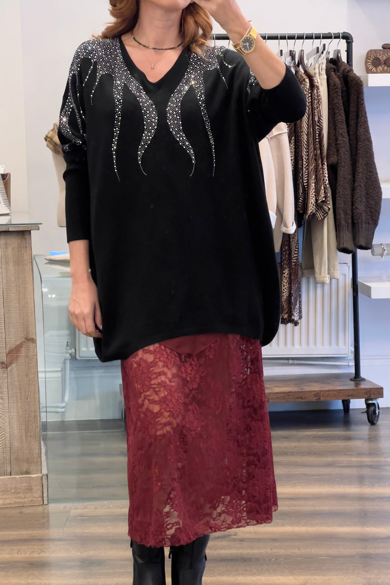 Crystal Embellished Knit