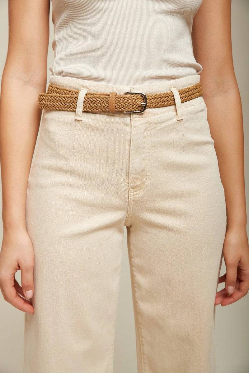 Toxik 3 Belted Cropped Wide Leg Jean