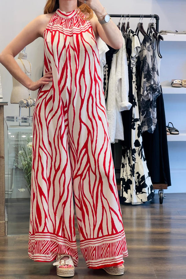 Halter Neck Wide Leg Jumpsuit