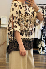 Paisley Cold Shoulder Top