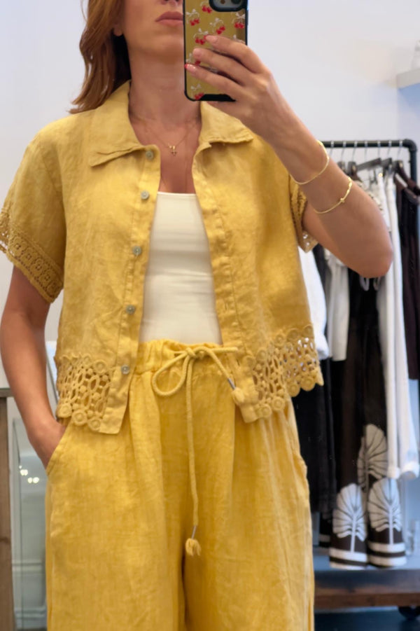 Linen Crochet Shirt
