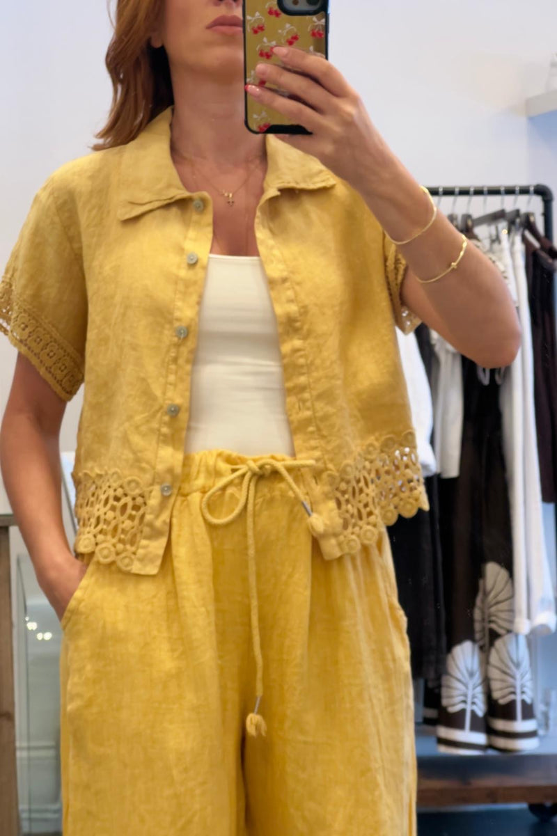 Linen Crochet Shirt