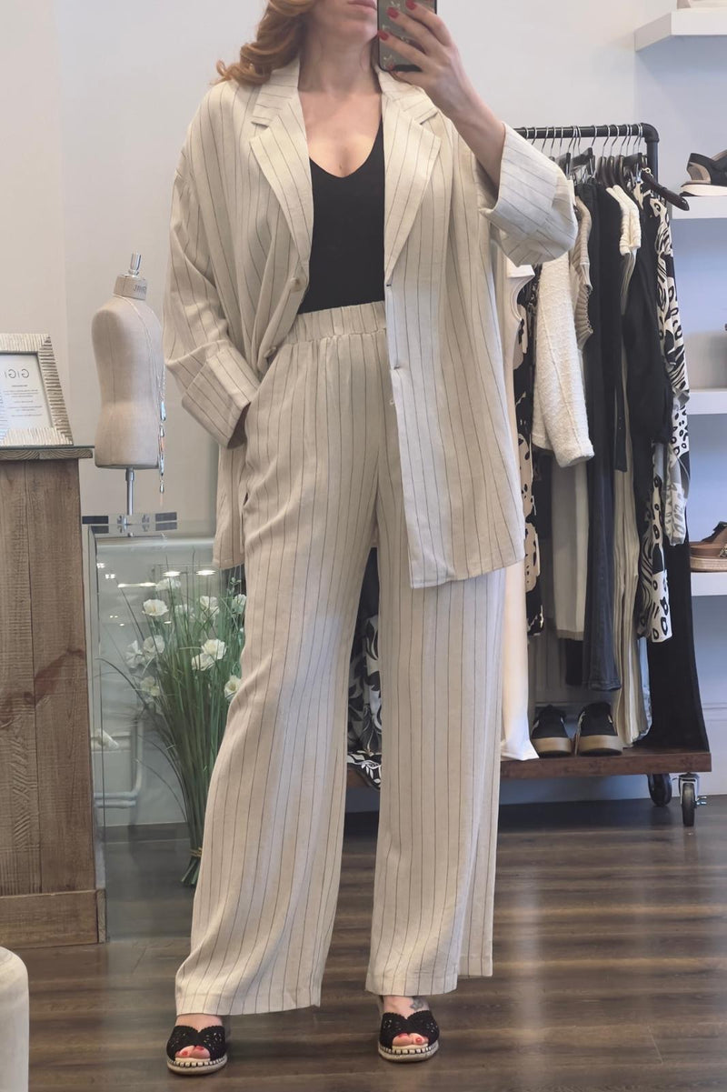 Linen Stripe Blazer