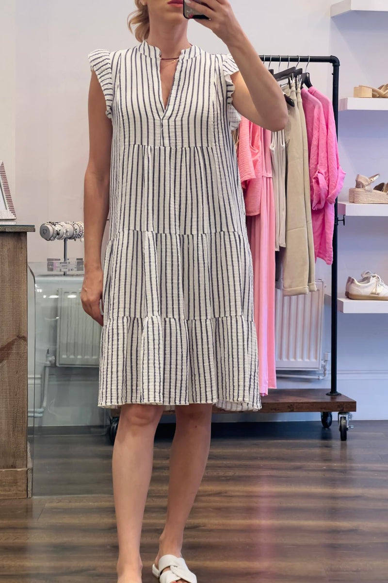 Cotton Stripe Smock Dress