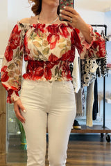 Bardot Floral Top