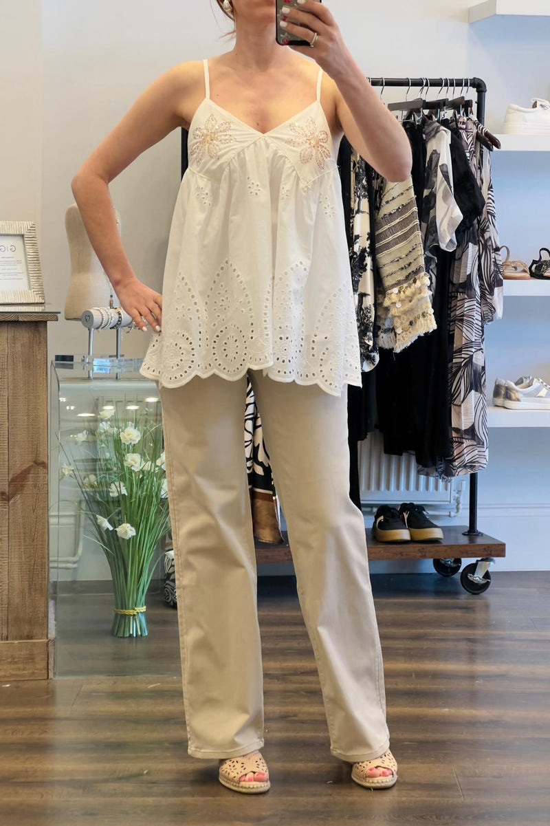 Tocada Pull Up Wide Leg Jeans