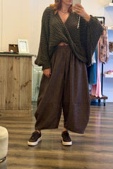 Super-Wide PinStripe Barrel Trousers