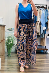 Abstract Wide Leg Trousers