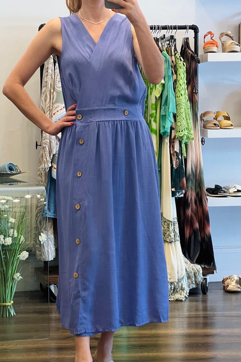 Crossover Linen Dress