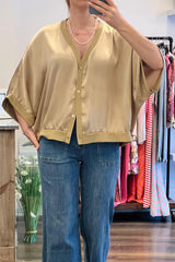 Satin Button Top