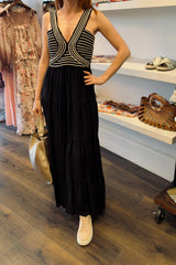 Crochet Bodice Maxi Dress
