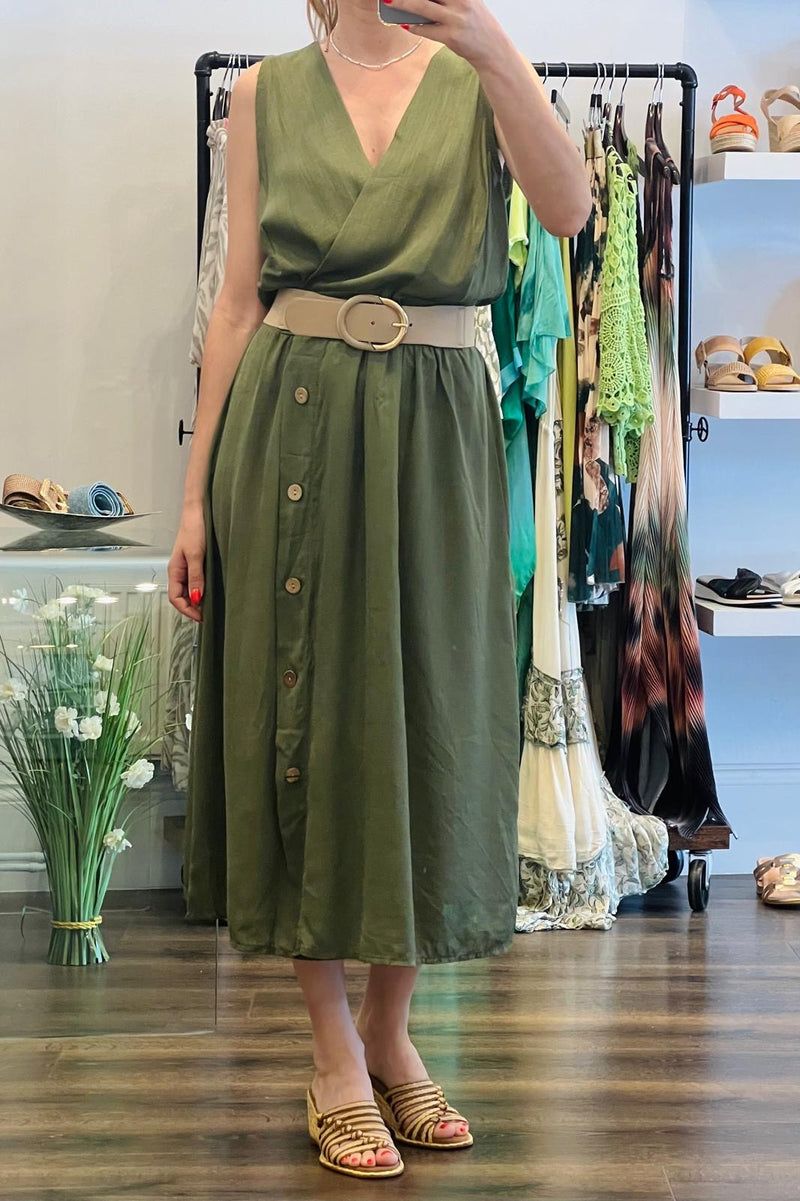 Crossover Linen Dress