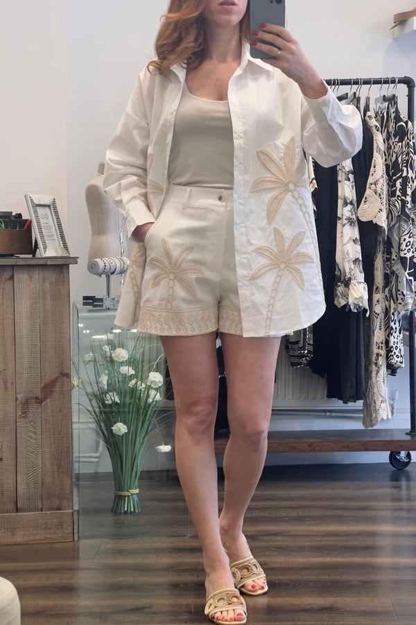 Palm Tree Linen Shorts