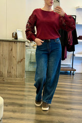 Lace Sleeve Knit